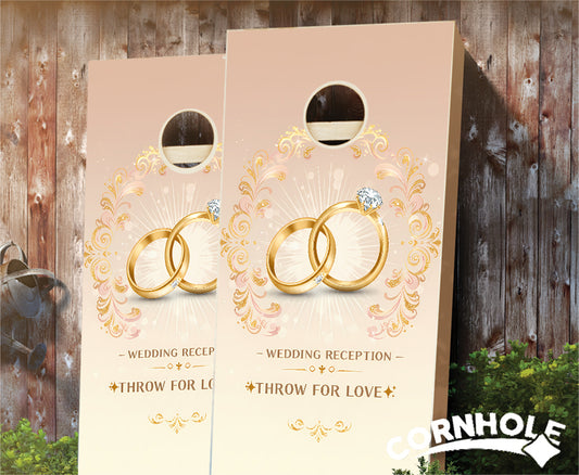 "Wedding Reception - Throw for Love" Cornhole Boards