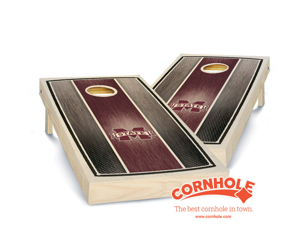 "Mississippi State Stained Stripe" Cornhole Boards