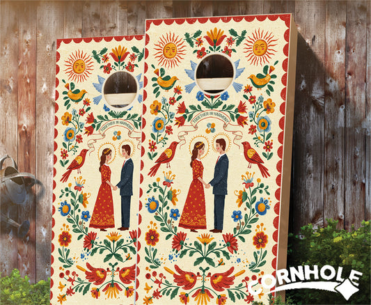 "Byzantine Destined Couple" Cornhole Boards