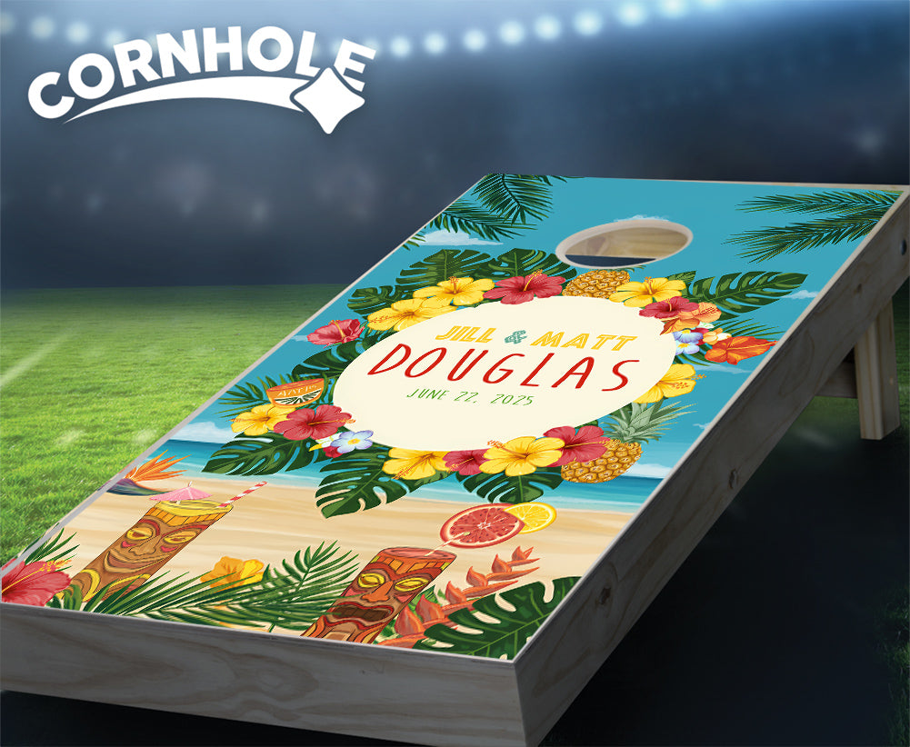 "Aloha Beach" Cornhole Boards