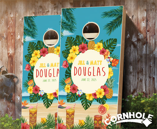 "Aloha Beach" Cornhole Boards