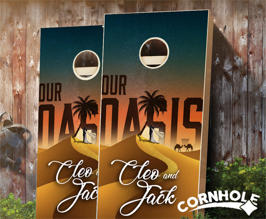 "Beach House Rustic Wood" Cornhole Boards