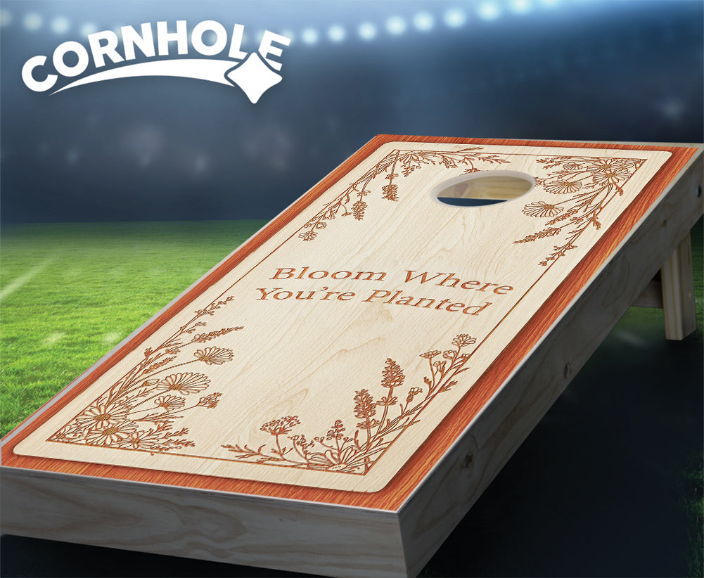 "Bloom Where You're Planted" Cornhole Boards