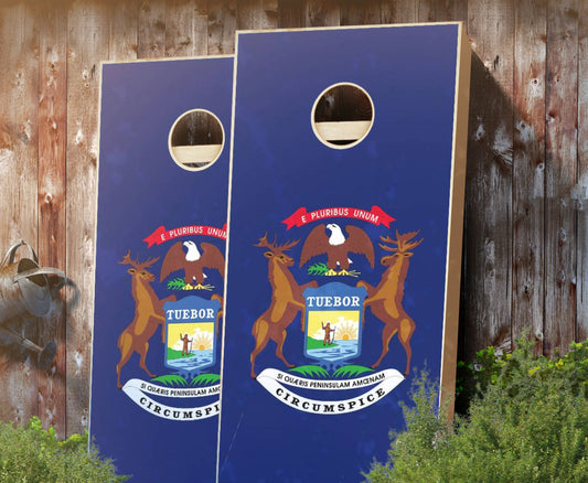 "Michigan Flag" Cornhole Boards