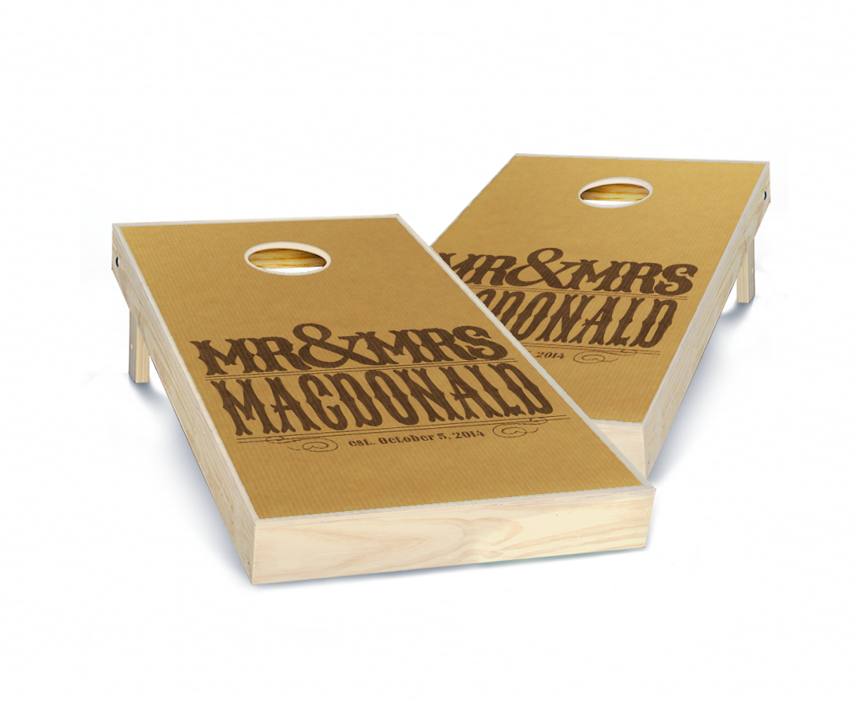 "Mr. and Mrs." Personalized Wedding Cornhole Boards